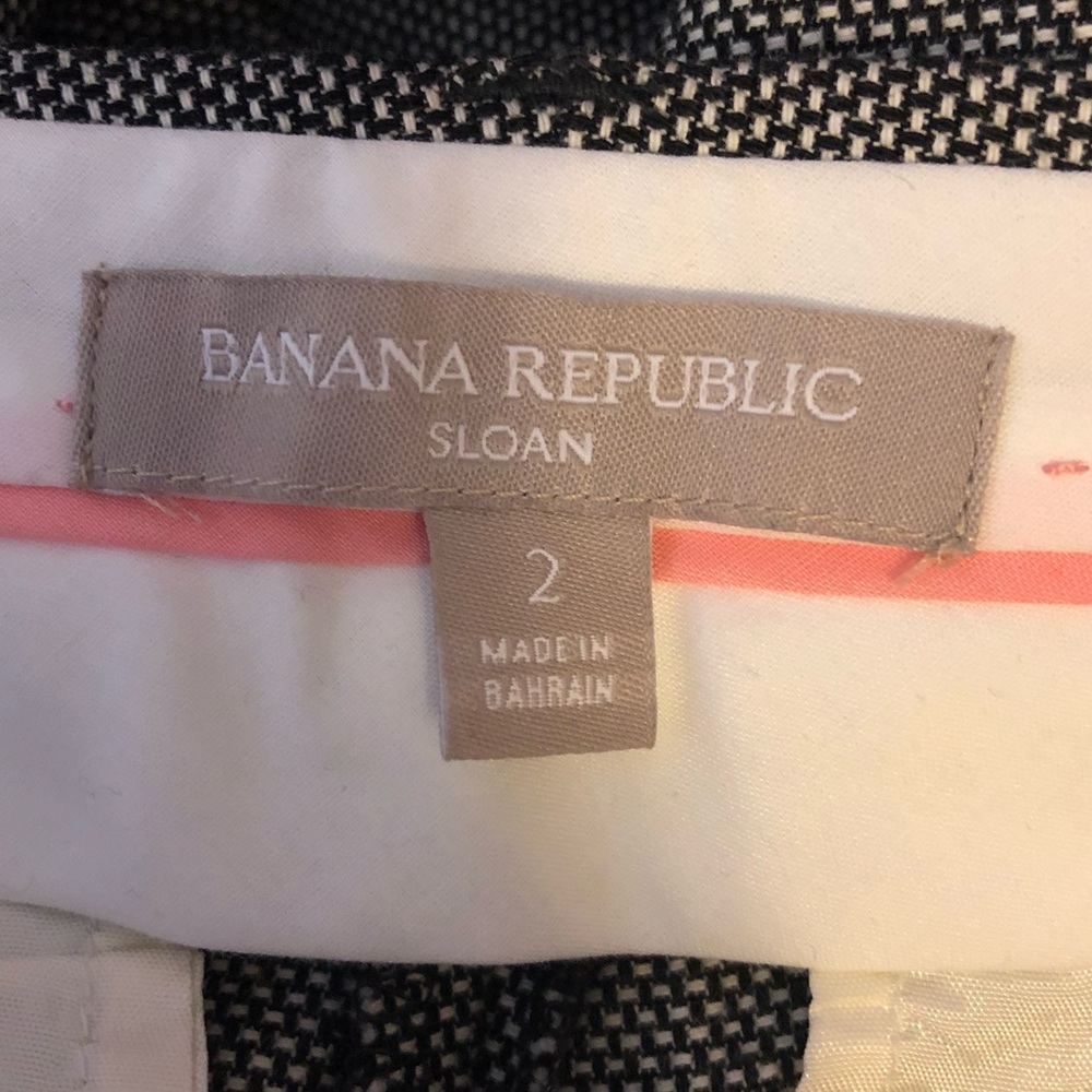 Banana Republic black white Sloan cropped pants 2 - Picture 7 of 8
